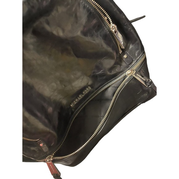 MICHAEL KORS Rhea Medium Crinkled Calf Leather Backpack Black Bag - Picture 6 of 8